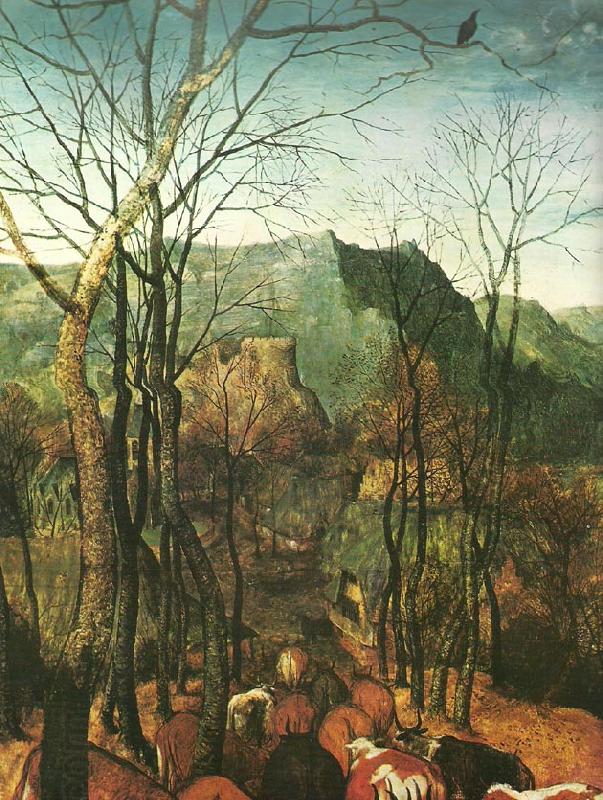 Pieter Bruegel detalj fran hjorden drives drives hem,oktober eller november China oil painting art